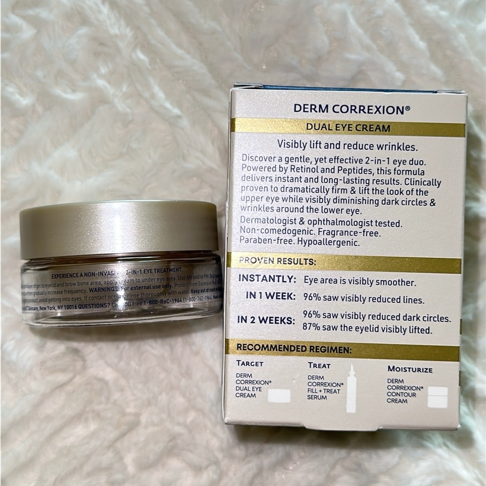 ✨NEW RoC Derm Correxion Dual Eye Cream with Advanced Retinol + Peptides 2x.34oz✨